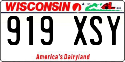 WI license plate 919XSY