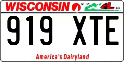 WI license plate 919XTE