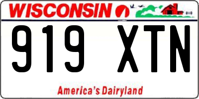WI license plate 919XTN