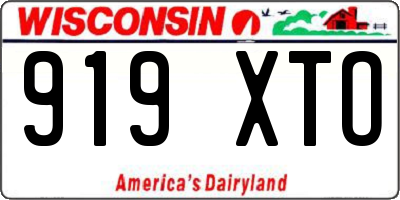 WI license plate 919XTO