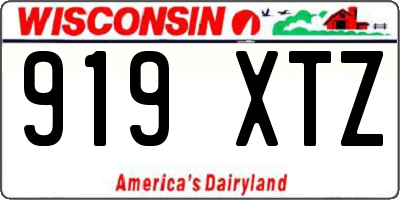 WI license plate 919XTZ