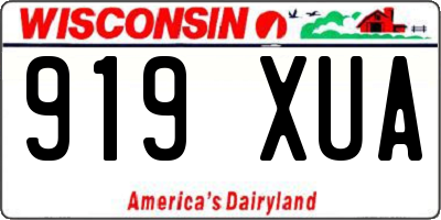 WI license plate 919XUA