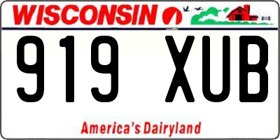 WI license plate 919XUB