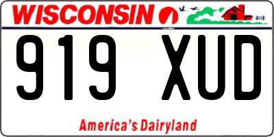 WI license plate 919XUD