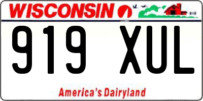 WI license plate 919XUL