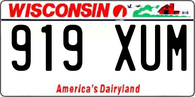 WI license plate 919XUM