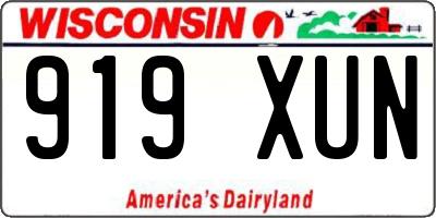 WI license plate 919XUN