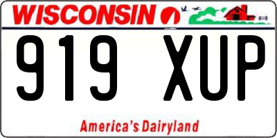 WI license plate 919XUP