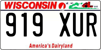 WI license plate 919XUR