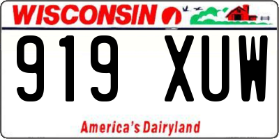 WI license plate 919XUW