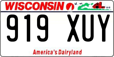WI license plate 919XUY