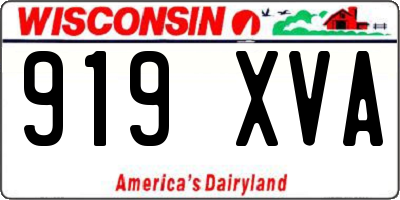 WI license plate 919XVA