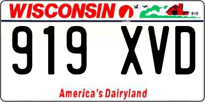WI license plate 919XVD