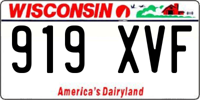 WI license plate 919XVF