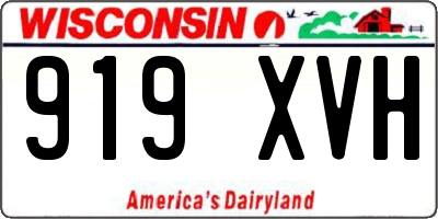 WI license plate 919XVH