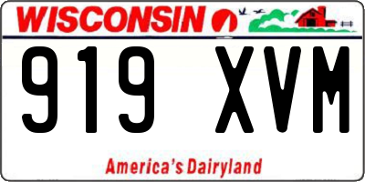 WI license plate 919XVM
