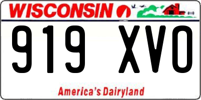 WI license plate 919XVO