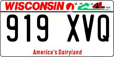 WI license plate 919XVQ