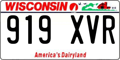 WI license plate 919XVR