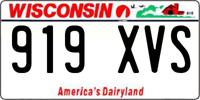 WI license plate 919XVS