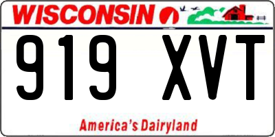 WI license plate 919XVT
