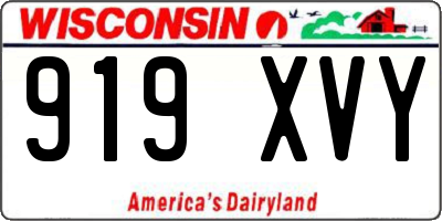 WI license plate 919XVY