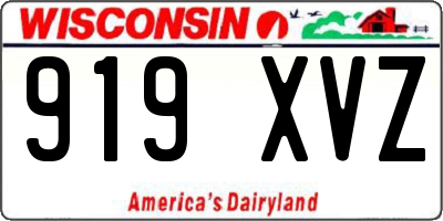 WI license plate 919XVZ