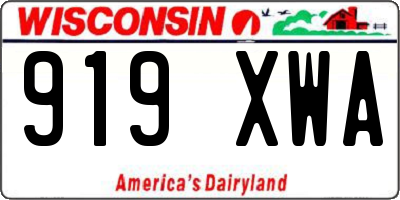 WI license plate 919XWA