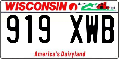 WI license plate 919XWB