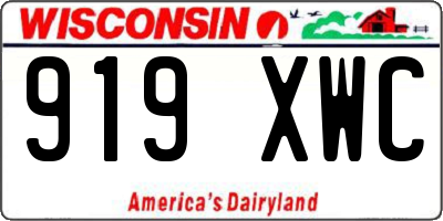 WI license plate 919XWC