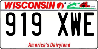 WI license plate 919XWE