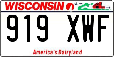 WI license plate 919XWF