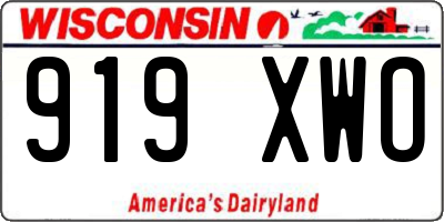 WI license plate 919XWO