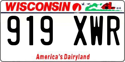 WI license plate 919XWR