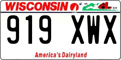 WI license plate 919XWX
