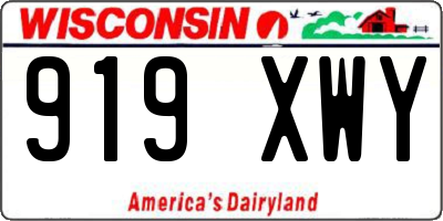 WI license plate 919XWY