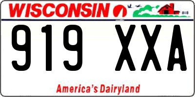 WI license plate 919XXA