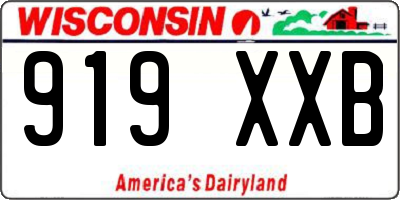 WI license plate 919XXB
