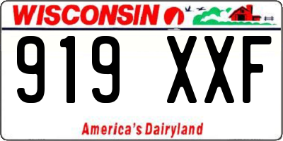 WI license plate 919XXF