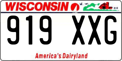 WI license plate 919XXG