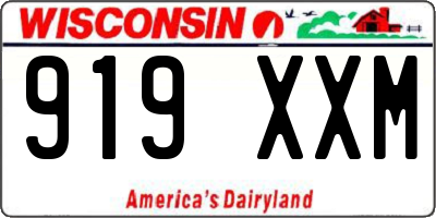 WI license plate 919XXM