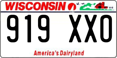 WI license plate 919XXO