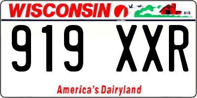 WI license plate 919XXR