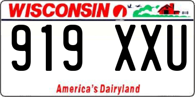 WI license plate 919XXU