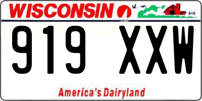WI license plate 919XXW