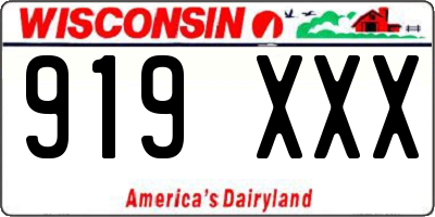 WI license plate 919XXX