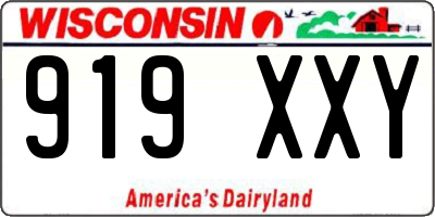 WI license plate 919XXY