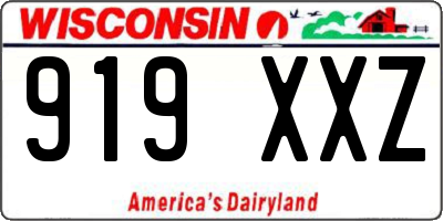 WI license plate 919XXZ