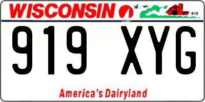 WI license plate 919XYG