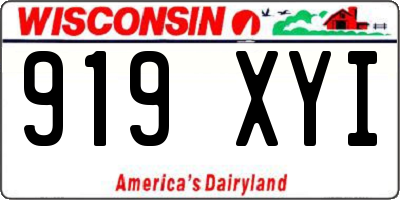 WI license plate 919XYI